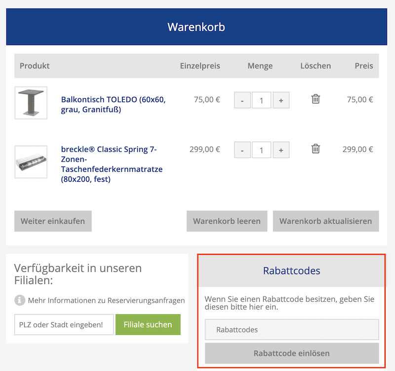 Dänisches Bettenlager Gutschein einlösen