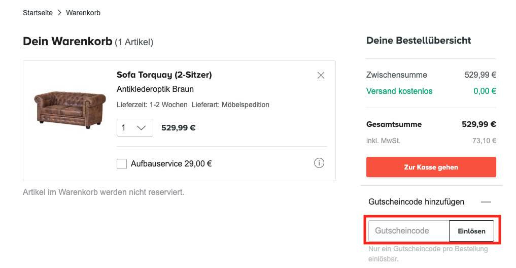 Home24 Gutschein einlösen